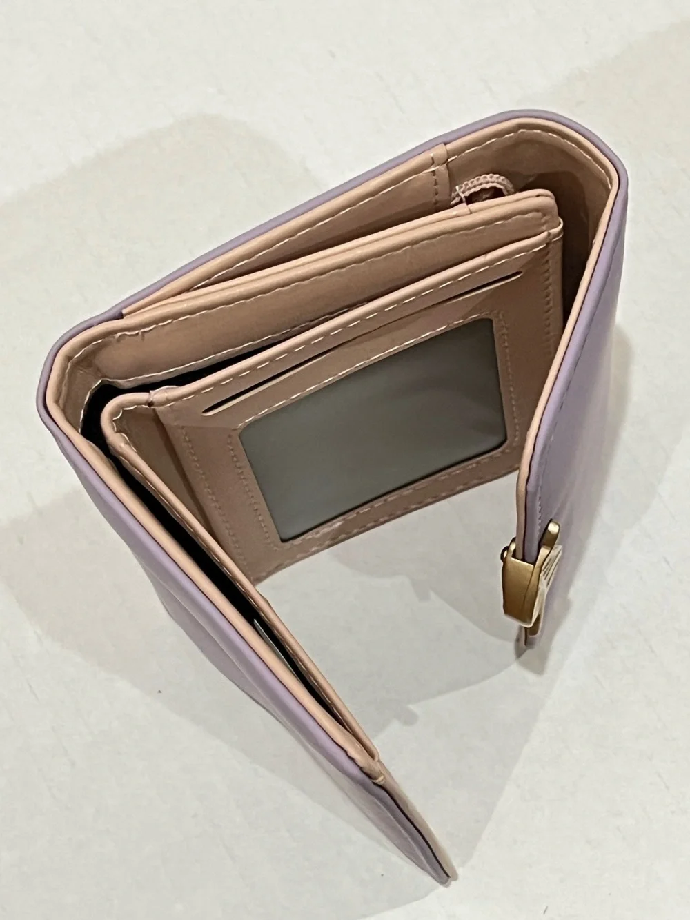 Roulens Lavender Purple RFID Blocking PU Leather Leaf Pendant Card Holder Wallet